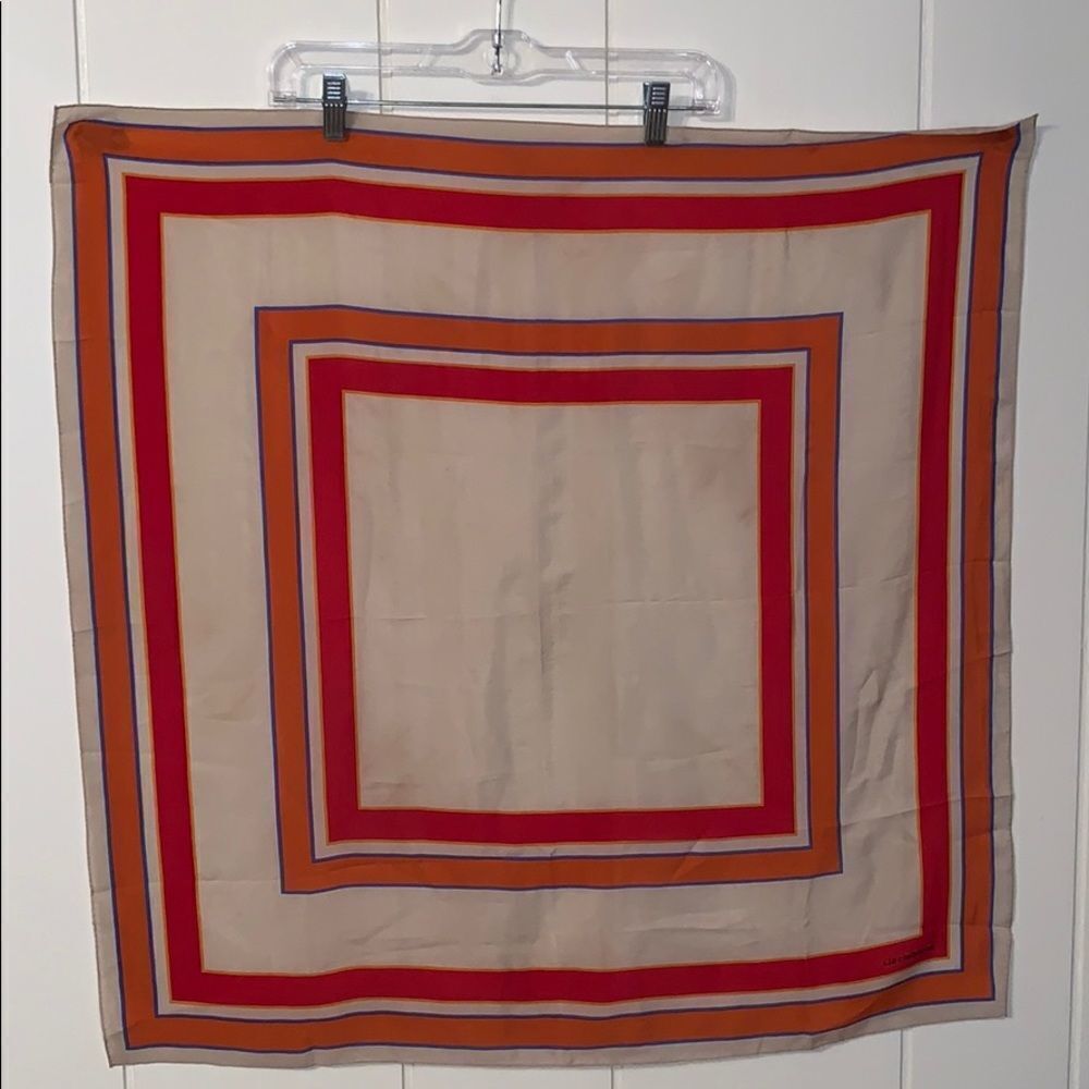 Vtg‎ Liz Claiborne red & orange scarf